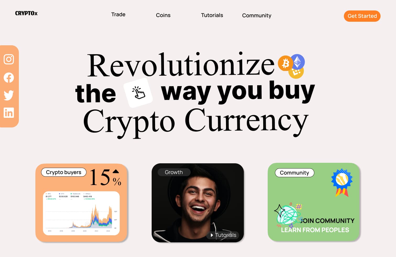 Crypto landing page